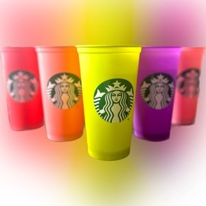 Starbucks Spring 2022 Color-changing Reusable 5 Hot Cups Set 16 oz (each)